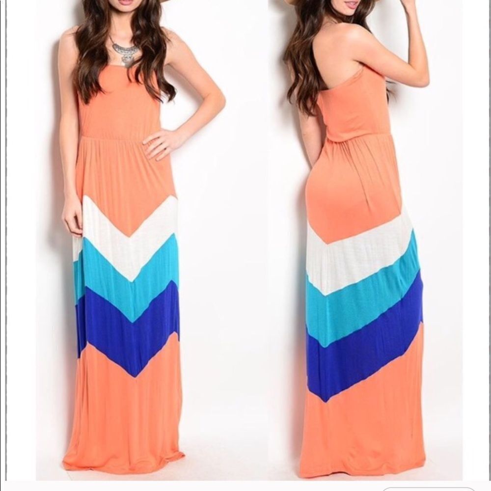 Strapless Chevron Long Maxi Dress size small